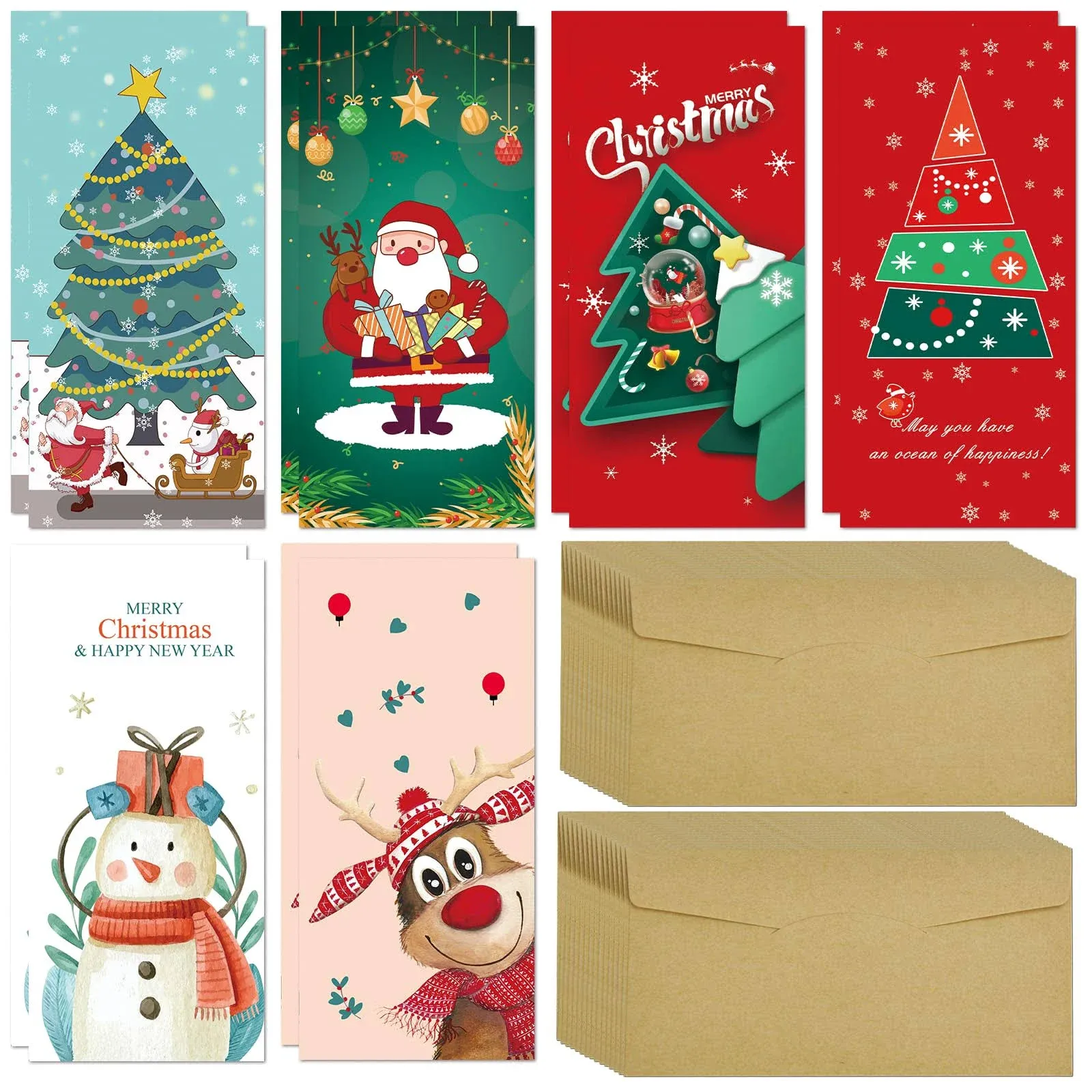 Christmas Money Holder for Cash Gifts with Envelopes - 30 Pack of Christmas Gift ...