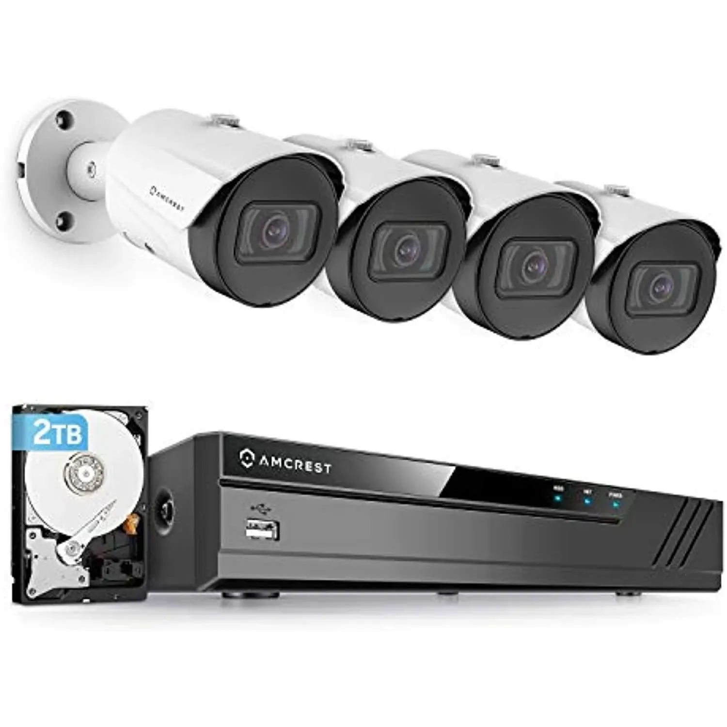 Amcrest 5MP Security Camera System, 4K 8CH PoE NVR, 4 x 5-Megapixel 2.8mm Wide ...