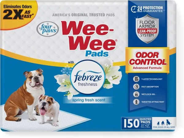 Four Paws Wee-Wee Odor Control with Febreze Freshness Dog Pads