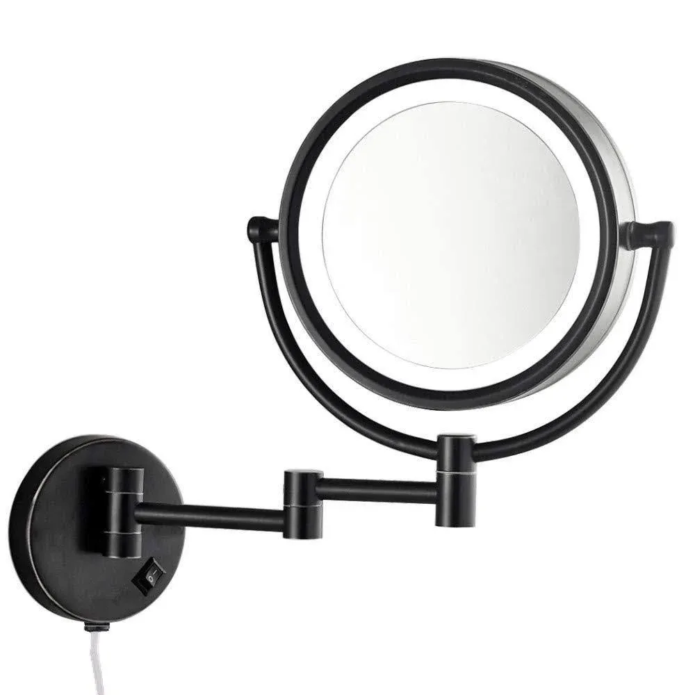 Wall Mounted Makeup Mirror With Led Light With 10x Magnification Wall Vanity Mir