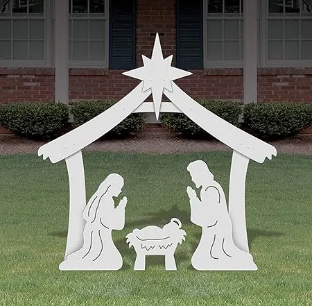 FrontYard Originals All-Weather Outdoor Medium Holy Family Nativity Add-On, Waterproof, Made in USA, 4 feet Tall, Durable Material, Simple Assembly, Easy Storage, Yard Holy Family Nativity Set.