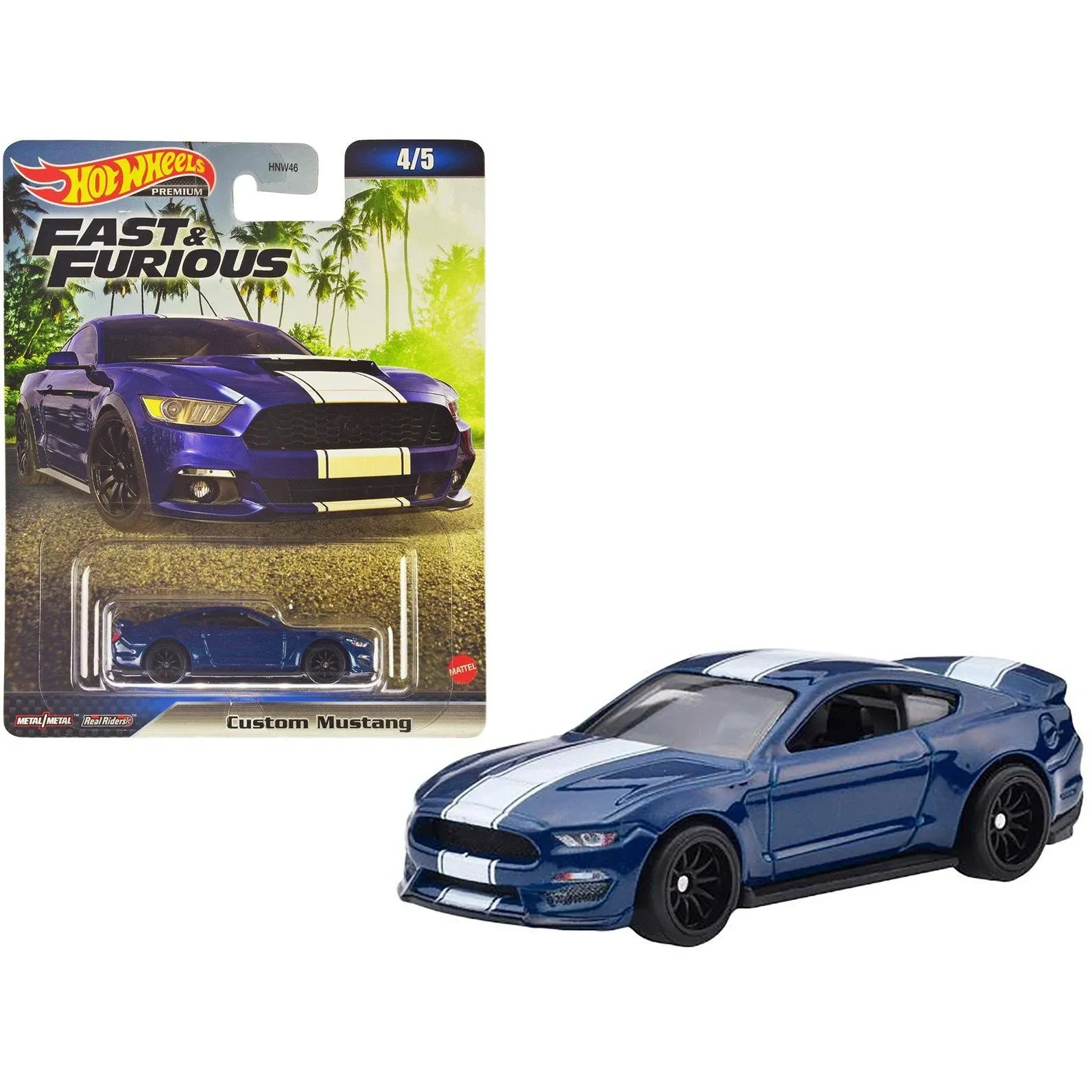 Custom Mustang Blue Metallic with White Stripes F9" (2021) Movie Fast & Furious ...