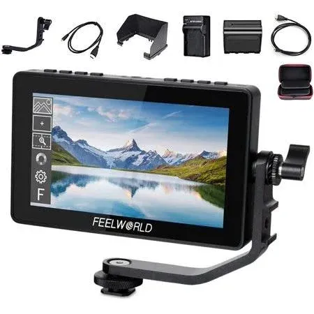 FEELWORLD F5 Pro V4 6-Inch On-Camera Monitor with 4K Support and Tilt Arm