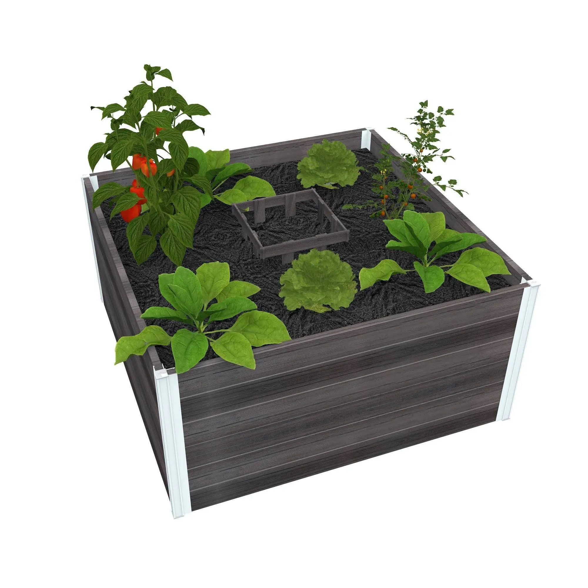 Vita Urbana 4x4x22 Keyhole Composting Garden - Slate Grey