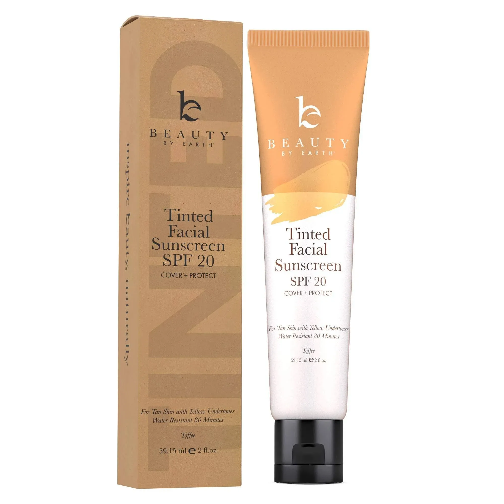 Beauty ~ Tinted Mineral Facial Sunscreen Lotion SPF 20 ~ 2 oz Toffee