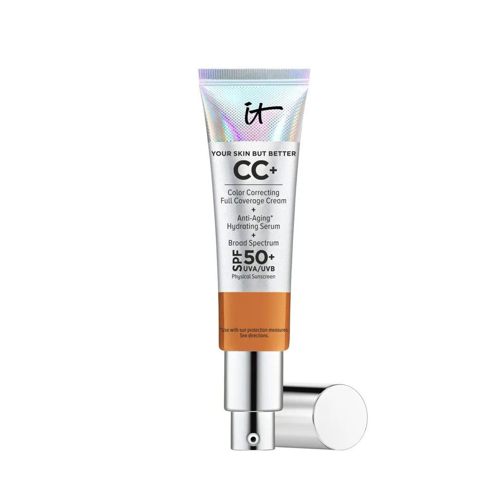 IT Cosmetics Your Skin But Better CC+ Cream - Color Correcting Cream, Full-Coverage Foundation, Hydrating Serum & SPF 50+ Sunscreen - Natural Finish - 1.08 fl oz