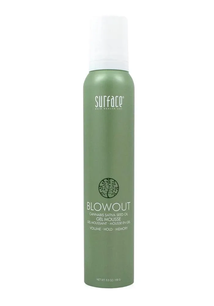 Surface Hair Blowout Gel Mousse for Women and Men, 5.5 oz - Heat Protecting, Volumizing, Lychee and Maracuja Oil - Premium Blowout Hair Products for Styling