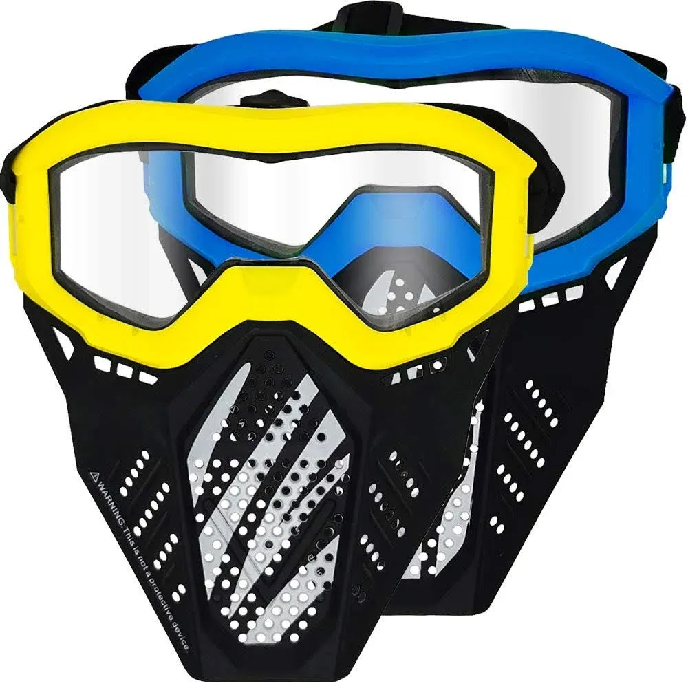 2 Pack Tactical Mask Compatible with Nerf Rival, Apollo, Zeus, Khaos, Atlas, Artemis Blasters Rival Mask (Yellow&Blue)