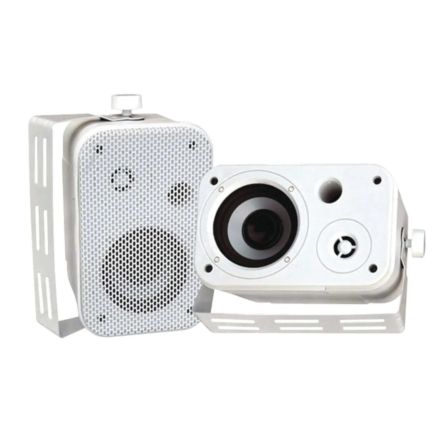 New PylePro PDWR30W Pair 3.5&#039;&#039; Indoor/Outdoor Waterproof On-Wall Speakers (White