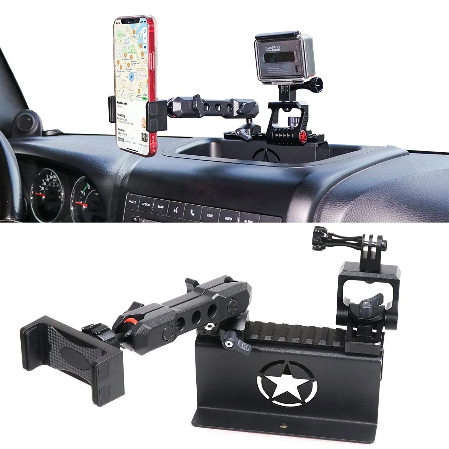 Jk Dash Phone Mount Holder For 2012-2018 Jeep Wrangler Jk Jku Unlimited Interi