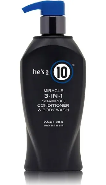 "He's A 10 Miracle 3 In 1 Shampoo, Conditioner And Body Wash 10 oz"