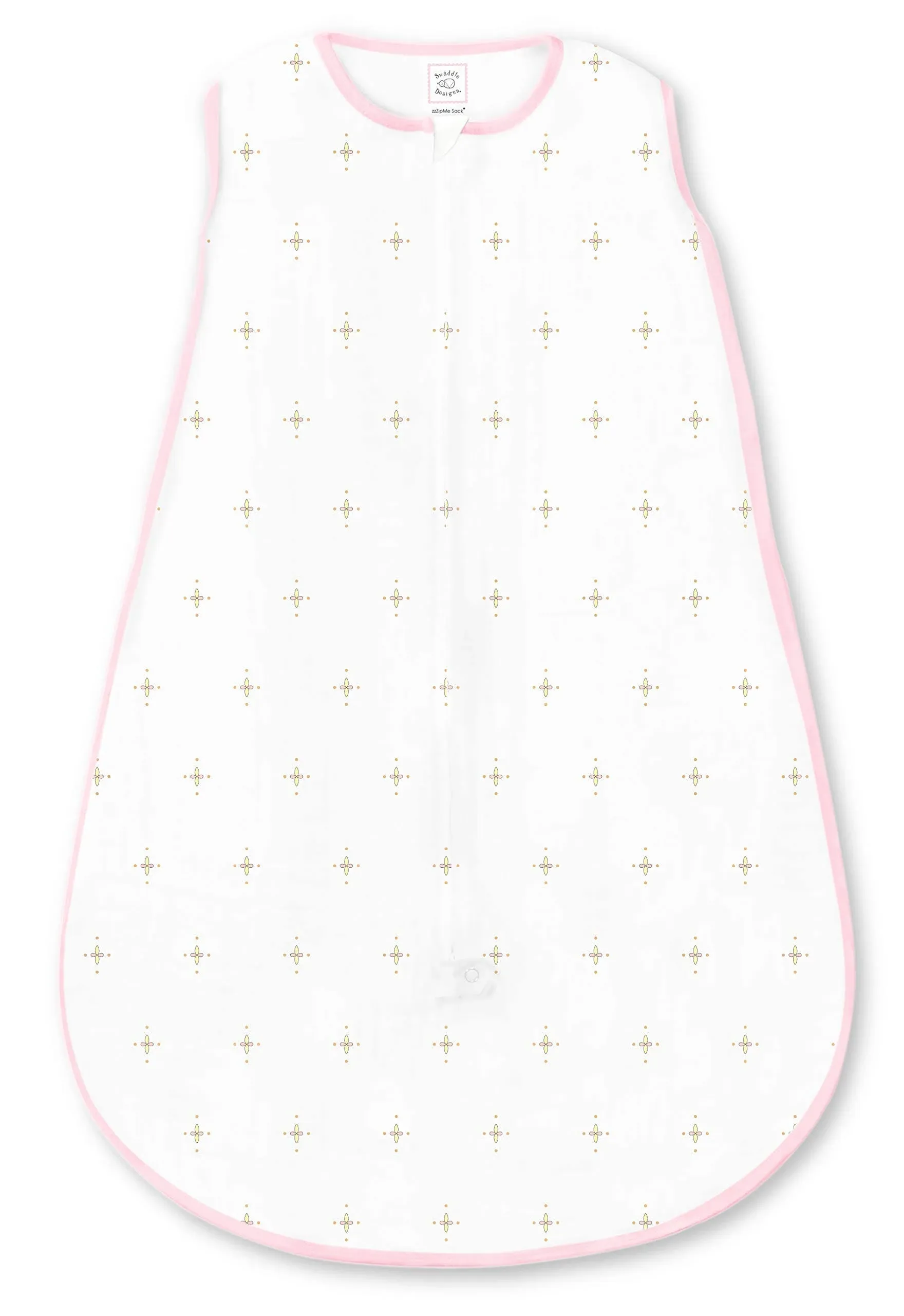 SwaddleDesigns Cotton Sleeping Sack, Wearable Blanket with 2-Way Zipper, Pink