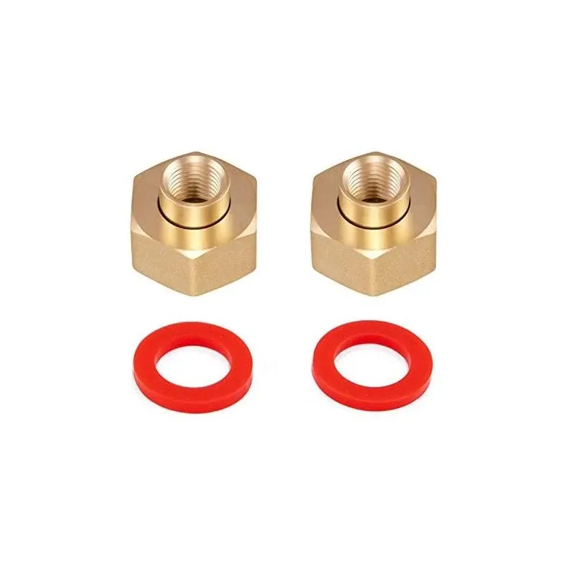 Minimprover 2pcs Brass Hex Swivel 1/4" NPT to 3/4 inch Female GHT Garden Hose Thread Connector Adapter,Garden Hose Pipe Fitting for Fuel/AIR/Water