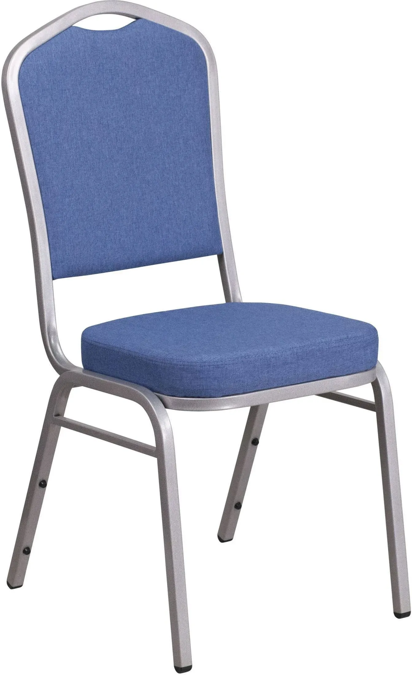 Hercules Series Crown Back Stacking Banquet Chair in Blue Fabric - Silver Frame - Flash Furniture