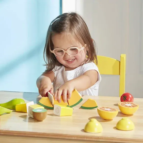 Melissa & Doug Cutting Fruit Set - Wooden Play Food Kitchen Accessory, Multi