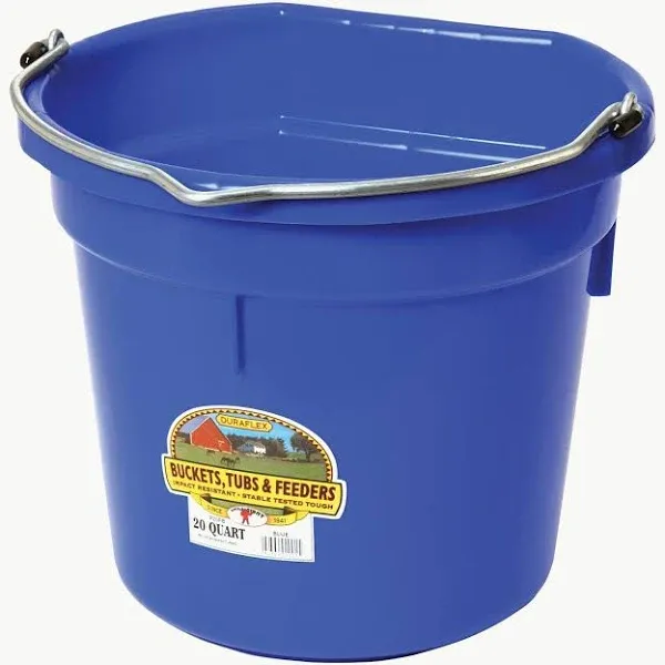 Flat Back Plastic Bucket Blue - 20 qt