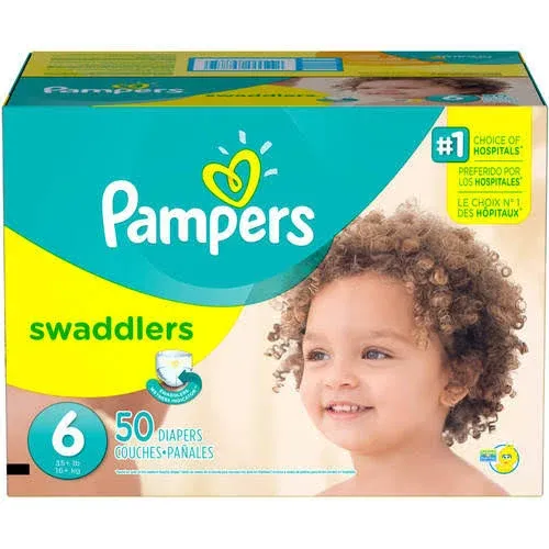 Pampers Swaddlers Disposable Diapers Size 6, 50 Count, SUPER