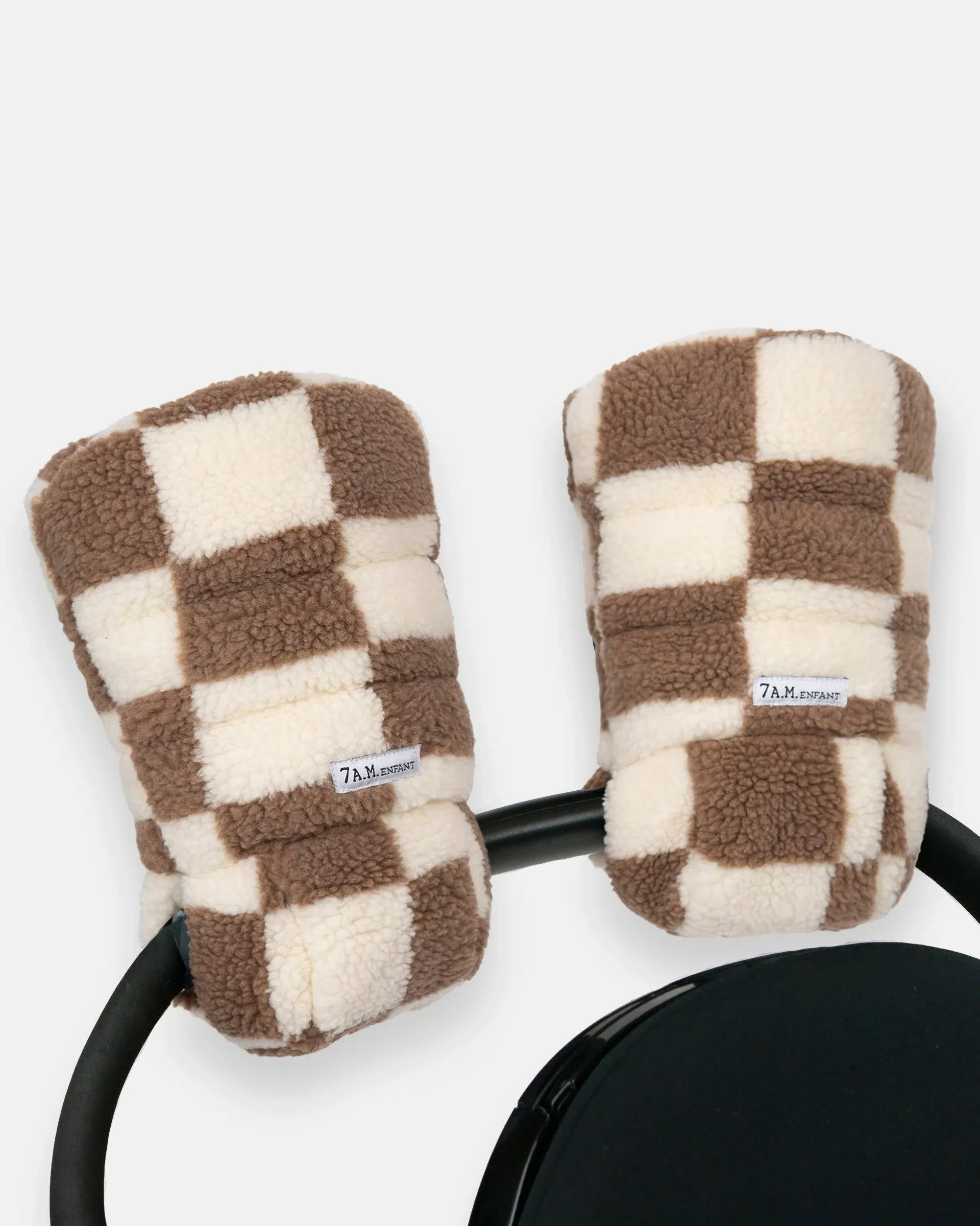 7AM Enfant Warmmuffs Berber Print Checkers Tan