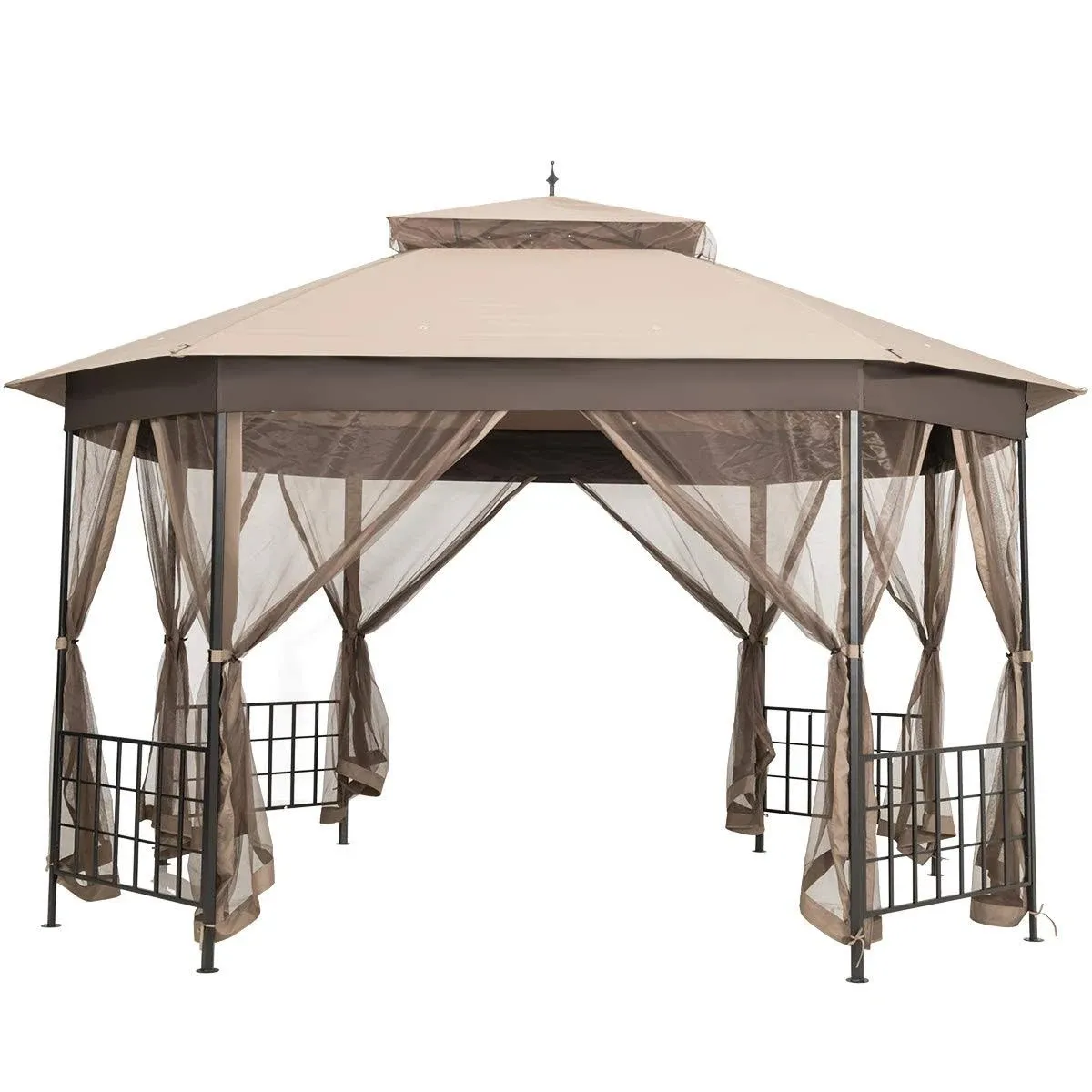 Tangkula 10 x 12 Ft Patio Gazebo, Heavy Duty Octagonal Gazebo Canopy w