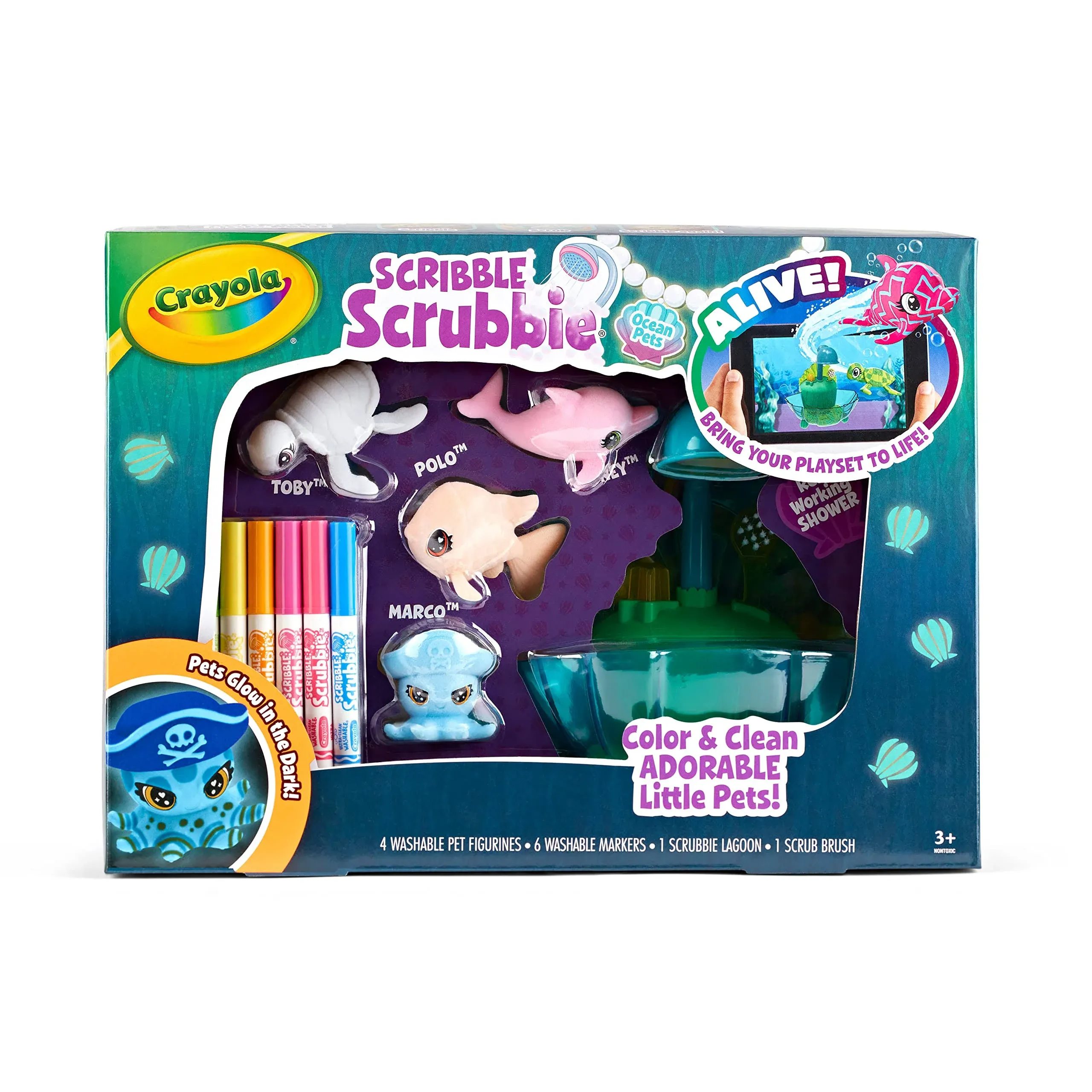 Crayola Scribble Scrubbie Pets Glow Ocean Treasure Chest