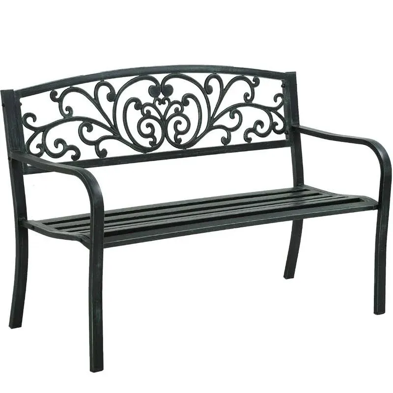 Garden Bench Outdoor Bench Patio Bench for Outdoors Metal Porch Clearance Work Entryway Steel Frame Furniture for Yard