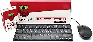 Raspberry Pi Official Keyboard and Mouse Value Pack (u.s. Version Black/Grey) by PepperTech Digital