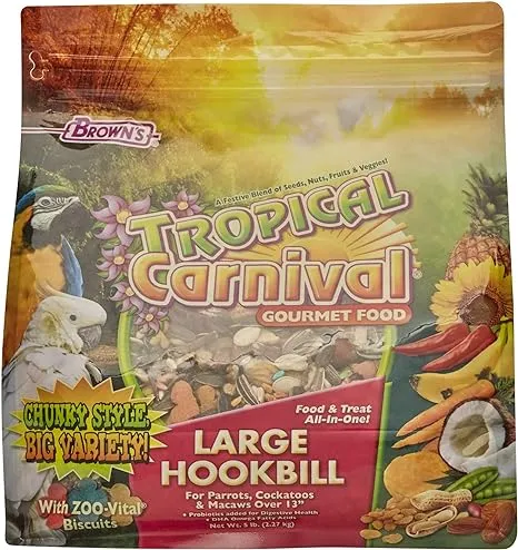 Brown's Tropical Carnival Gourmet Large Hookbill Food, 5 lbs.