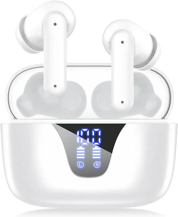 Wireless Earbuds, Bluetooth 5.3 Headphones 50H Playtime with LED Digital Display ...