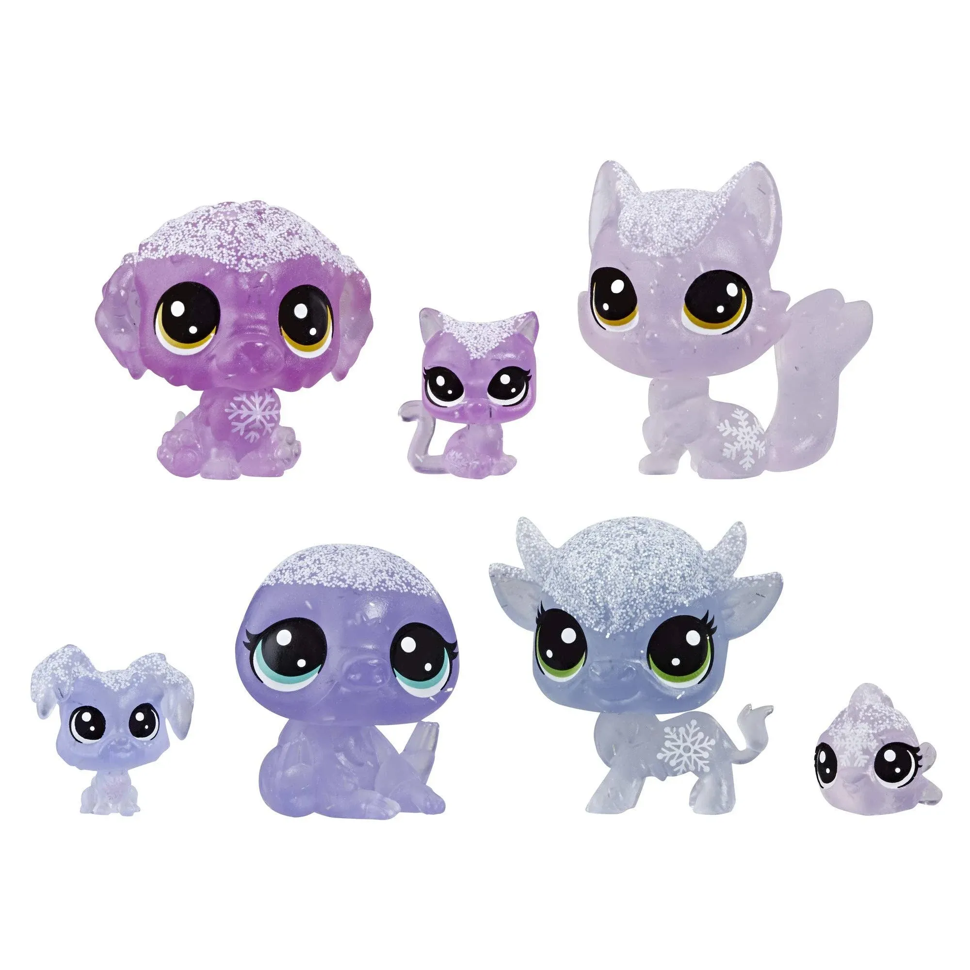 Littlest Pet Shop Frosted Wonderland Purple Collection Figure 7-Pack