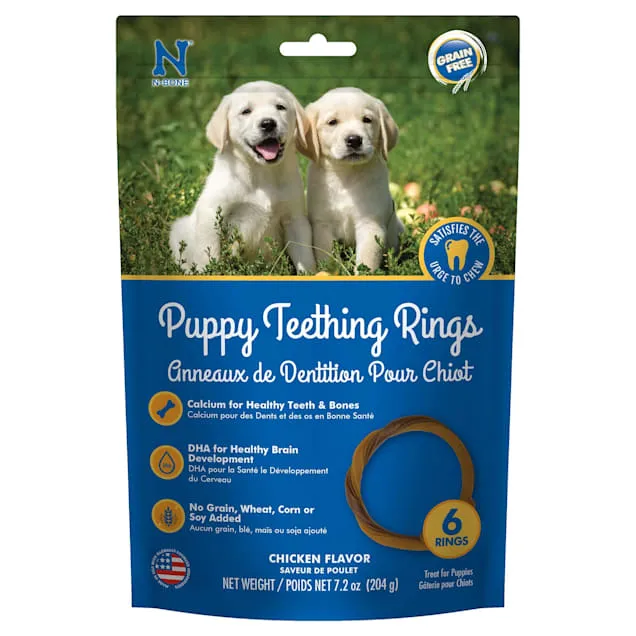 N-Bone Puppy Teething Rings Grain Free Chicken Flavor Chew Treats, 7.2 oz.