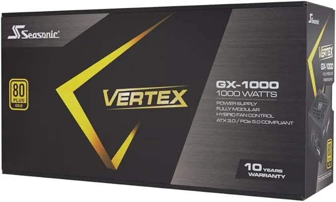 SeaSonic Electronics Vertex GX-1000W 80-PLUS Gold PCIE5 Modular Power Supply