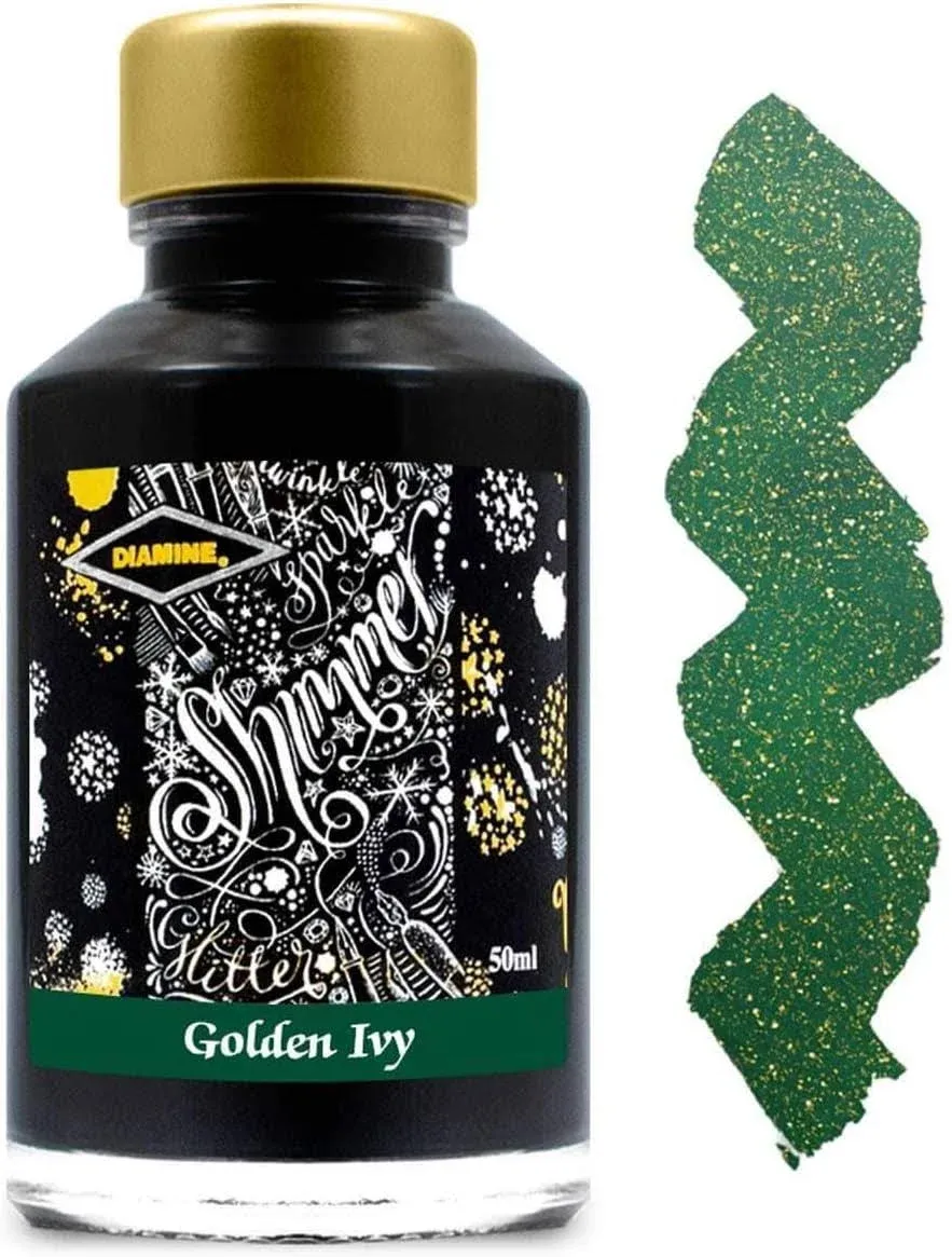 Diamine Golden Ivy Shimmering Fountain Pen Ink Bottle