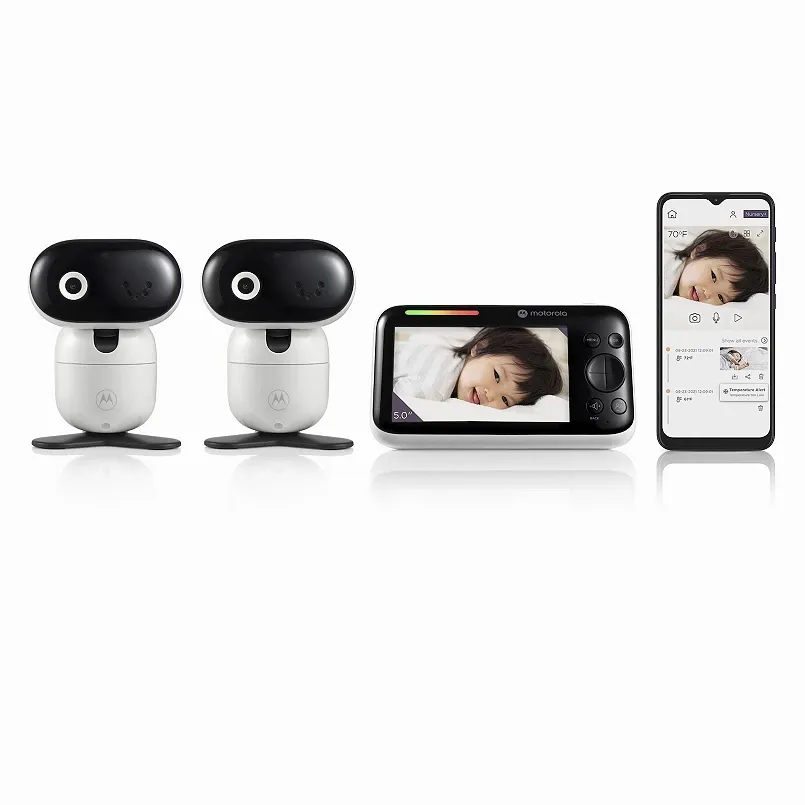 Motorola PIP1610 HD 5.0" Wi-Fi Motorized Video Baby Monitor - Two Camera Set, White