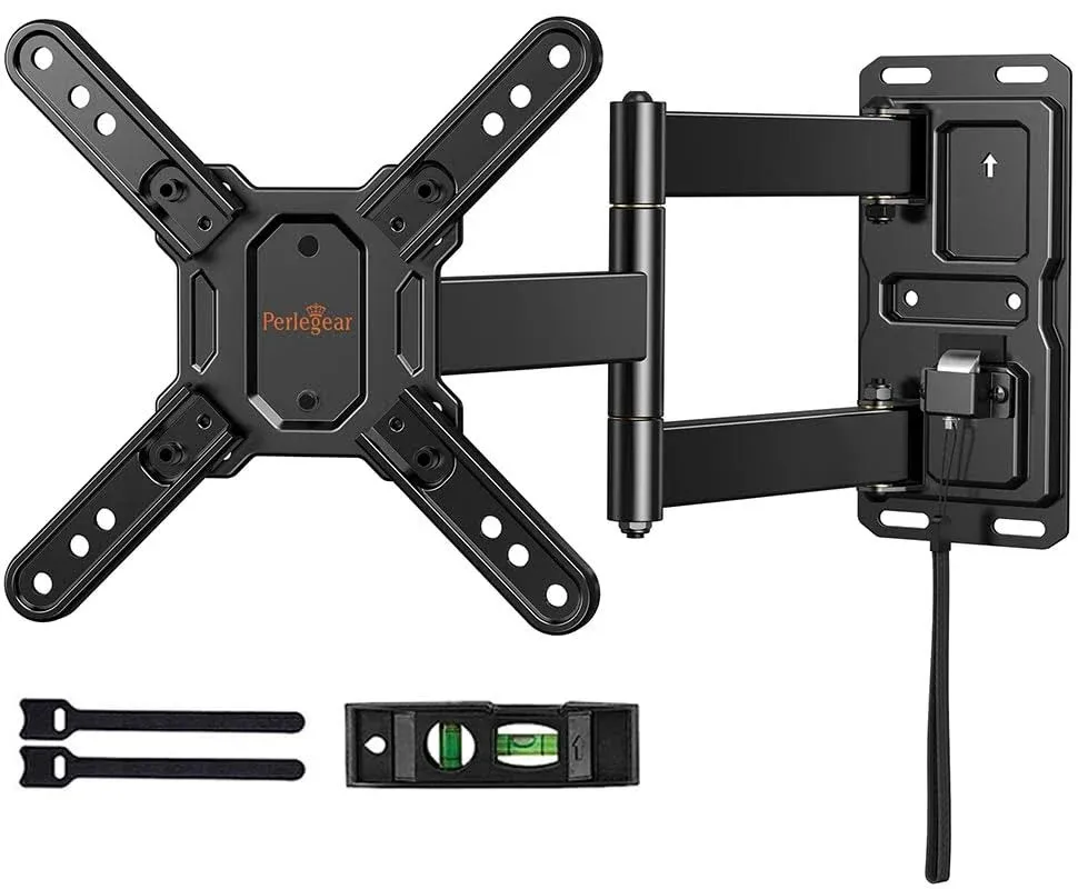 Perlegear Lockable RV TV Mount for 13–42 inch TVs up to 44 lbs, Full Motion RV TV Wall Mount with Swivel, Tilt, Pull Cord Lock, RV TV Mount for Camper, RV, Motorhome, Max VESA 200x200mm, PGLRVF2