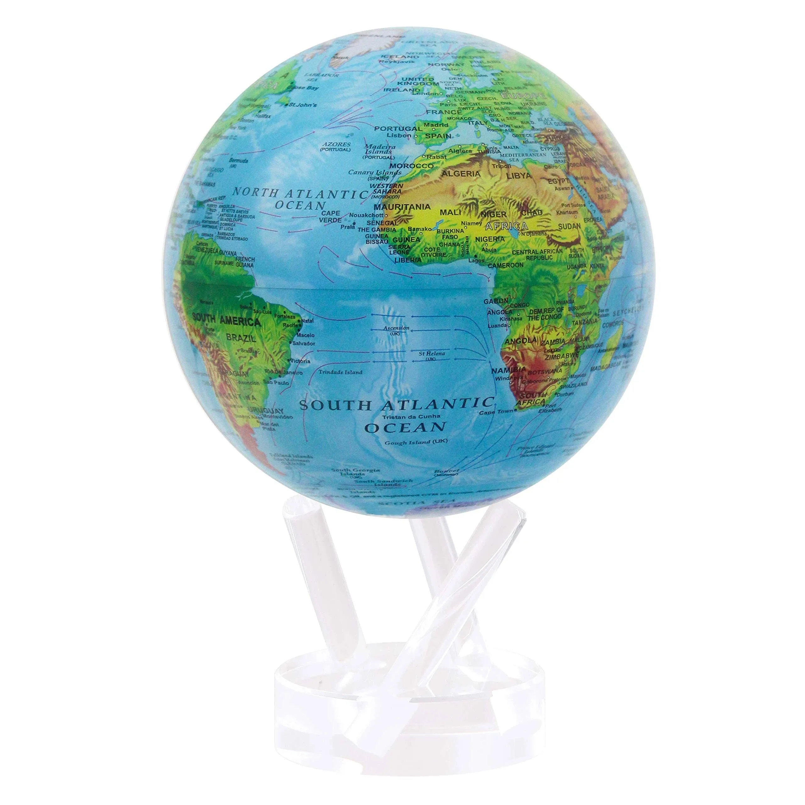 Mova Globes - Blue Relief Revolving Globe