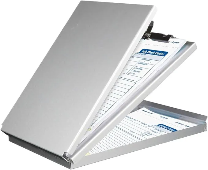 Aluminum Clipboard with Storage(Memo Size), Recycled Metal Form Holder Binder...