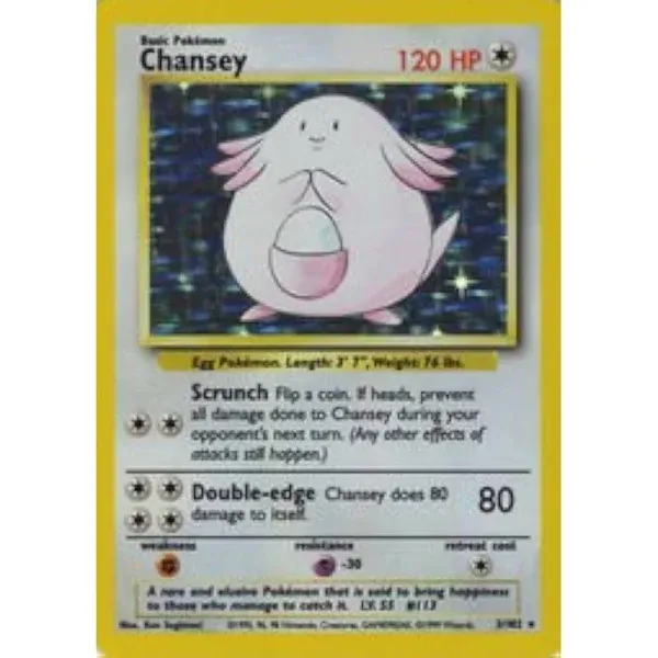 1st Edition Chansey Base Set 1995 Holo Card