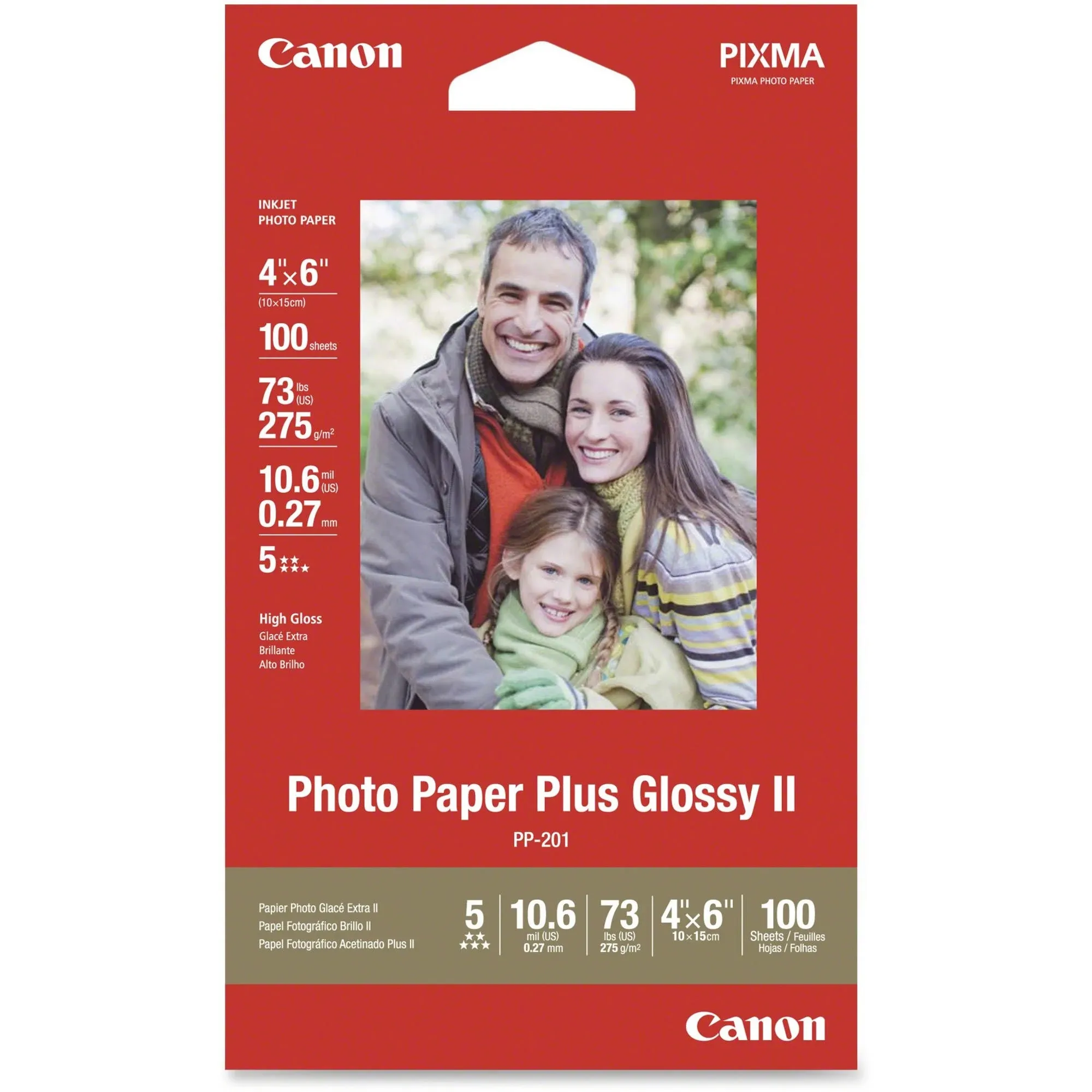 Canon PP-201 Photo Paper Plus Glossy II, 4x6 inch - 100 Sheets\xa0 (3 available)