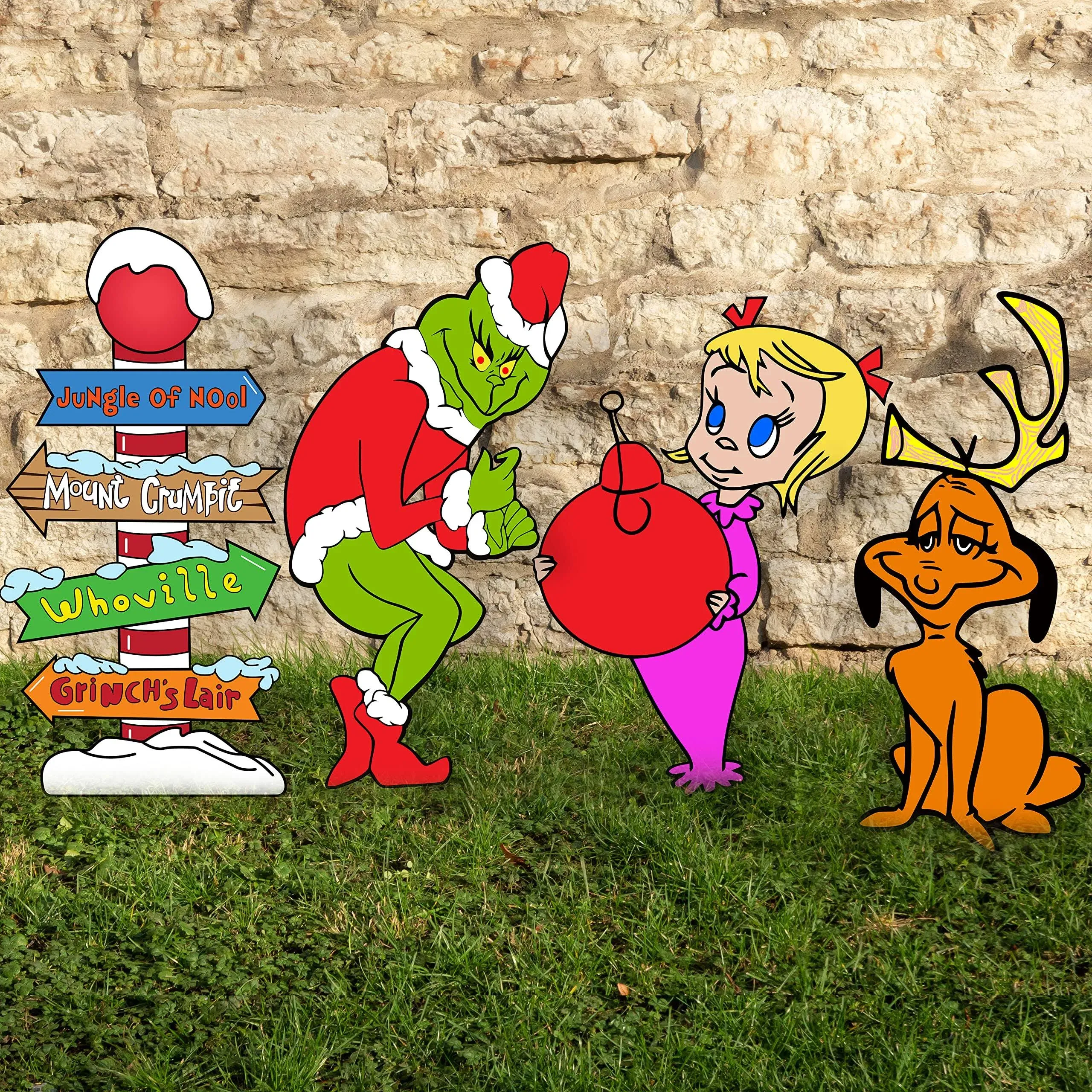 Christmas Decorations, 4PCS Yard Signs with Stakes, Grinch Cindy Max Whoville ..