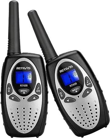 Retevis RT628 Walkie Talkies for Kids,Long Range 2 Way Radio,Toy Gifts for 3-12 Year Old Boys Girls,22 Channel Crystal Voice Easy to Use,Walkie Talkie for Adults Outdoor Camping Hiking(Silvery 2 Pack)Retevis RT628 Walkie Talkies for Kids,Long Range 2 Way