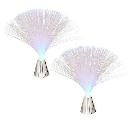 FRCOLOR 2 Pcs Colorful LED Color Changing Fiber Optic Light Battery-operated LED Fiber Lamp for Wedding Christmas Party Holiday Home Decoration (Without Batteries)