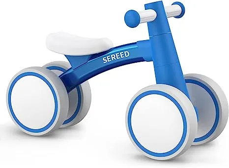 Sereed Baby Balance Bike for 1 Year Old Boys Girls 12-24 Month, 4 Wheels Toddler First Bike, First Birthday Gifts