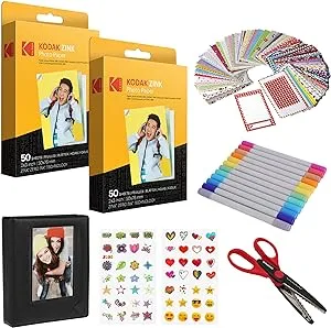 Kodak 2x3 Premium Zink Paper 100 Pack Scrapbook Bundle