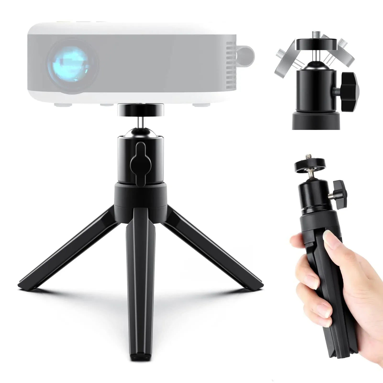 Mini Projector Tripod, Didbynm Compact Desktop Tripod Stand 6.3 inch Universal 1 ...