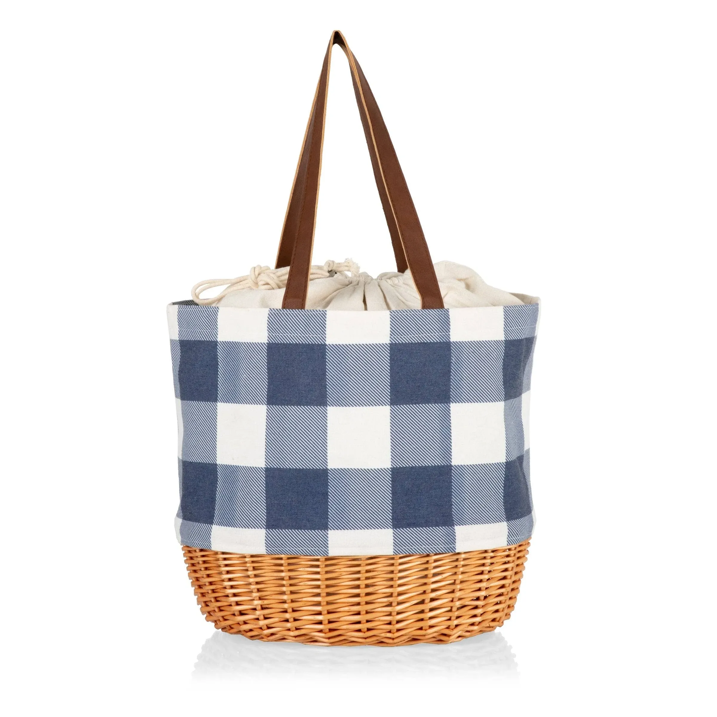 Picnic Time Coronado Canvas and Willow Basket Tote