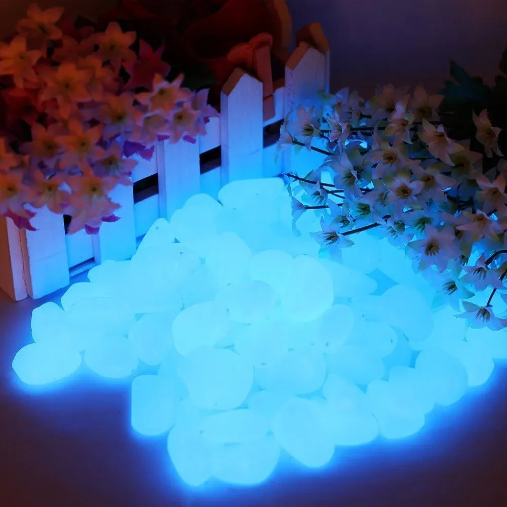 chic style 2.4Lbs 500Pcs Glow in The Dark Stones Garden Pebbles Rocks Indoor .