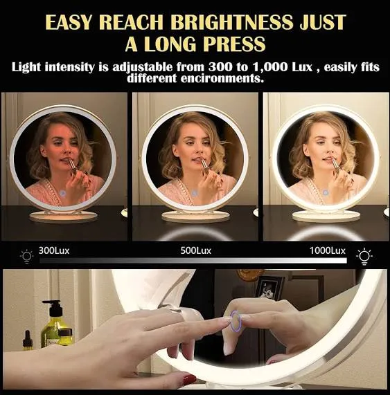 20" Large Makeup Vanity Mirror With Lights, Led Lighted Dressing