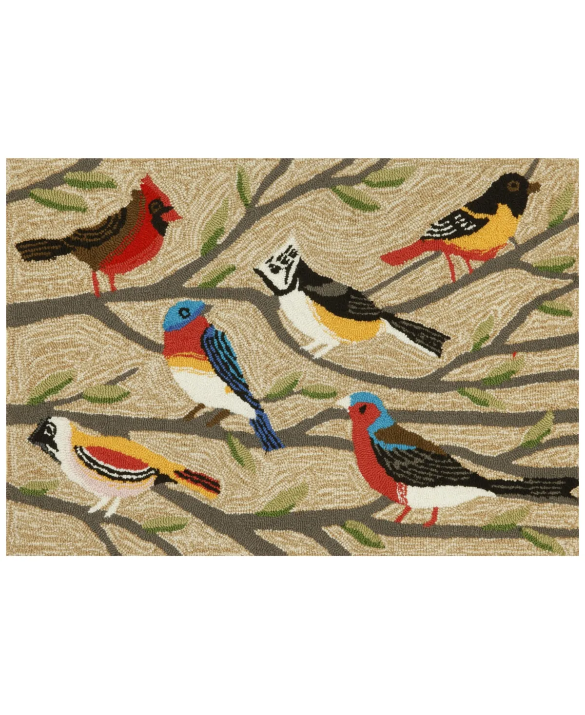 Liora Manne Front Porch Indoor/Outdoor Birds Multi 2'6'' x 4' Area Rug