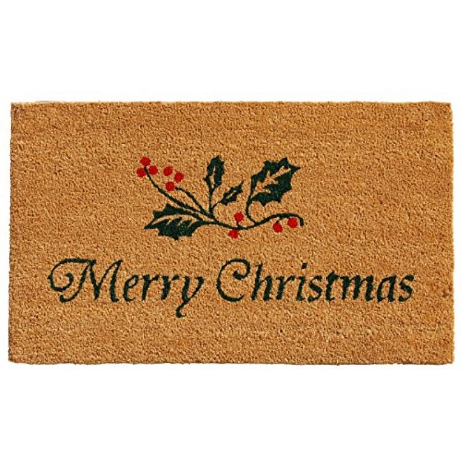 Home & More Quotes Holidays Multi-color Coir, Vinyl Outdoor Doormat, 2' x 1'