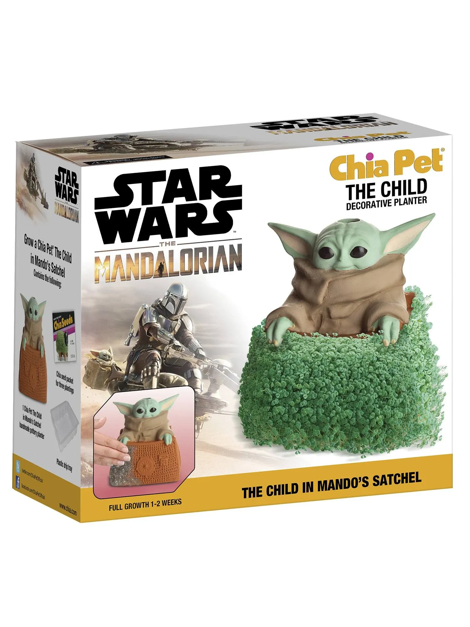 Star Wars Grogu The Child In Mando&#039;s Satchel Chia Pet The Mandalorian Disney 